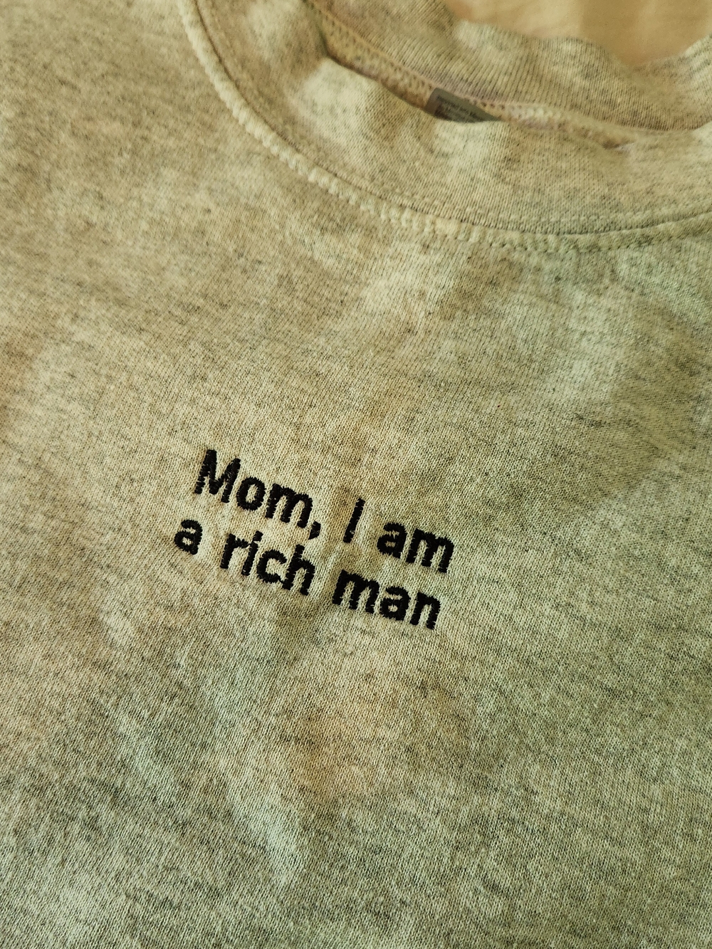Gildan Heather Gray Sweatshirt with Black Logo Tag